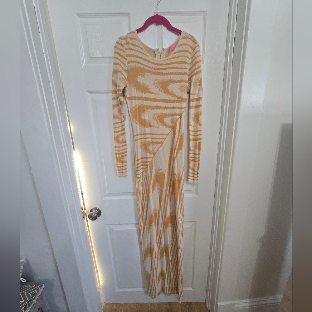 Lilly's Closet Beige and Camel Long Sleeve Dress